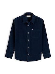 Tommy Hilfiger Blue Regular Fit Patch Pocket Corduroy Shirt - Image 5 of 5