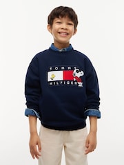 Tommy Hilfiger Blue Peanuts® Flag Graphic Embroidery Jumper - Image 1 of 3