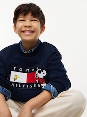 Tommy Hilfiger Blue Peanuts® Flag Graphic Embroidery Jumper - Image 2 of 3