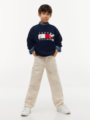 Tommy Hilfiger Blue Peanuts® Flag Graphic Embroidery Jumper - Image 3 of 3