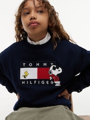 Mėlyna - Tommy Hilfiger Peanuts® vėliavėlės grafikos siuvinėjimo megztinis - 5 paveikslėlis iš 6