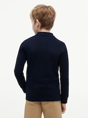 Tommy Hilfiger Blue Essential Regular Fit Long Sleeve Polo Shirt - Image 3 of 5