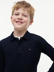 Tommy Hilfiger Blue Essential Regular Fit Long Sleeve Polo Shirt - Image 4 of 5