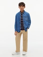 Tommy Hilfiger Blue Regular Fit Faded Logo Denim Shirt - Image 4 of 7