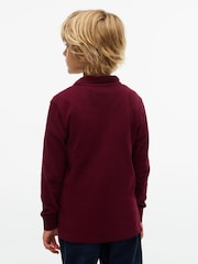 Tommy Hilfiger Red Essential Regular Fit Long Sleeve Polo Shirt - Image 3 of 7