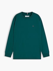 Tommy Hilfiger Green Essential Flag Embroidery Long Sleeve T-Shirt - Image 5 of 6