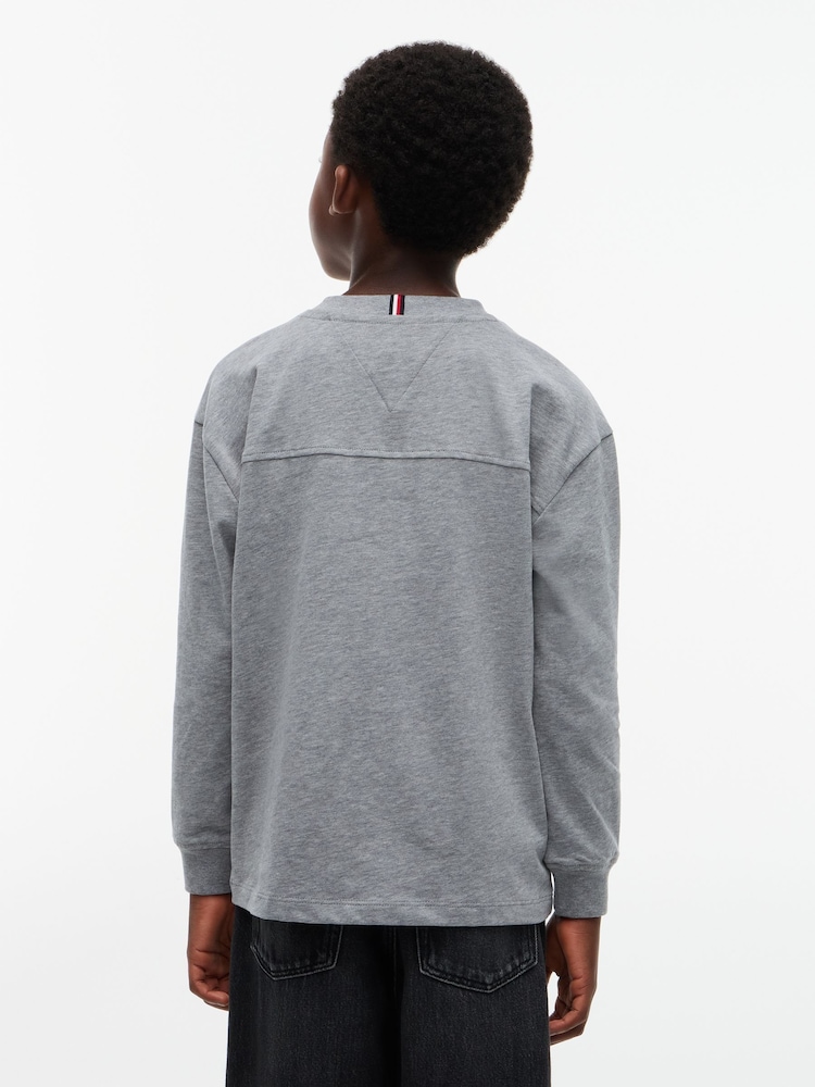 Tommy Hilfiger Grey Logo Long Sleeve T-Shirt - Image 2 of 6