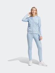 adidas Light Blue 3 Stripe Essentials Tracksuit - Image 1 of 9