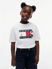 Tommy Hilfiger White Peanuts® Flag Graphic Jersey T-Shirt - Image 1 of 7