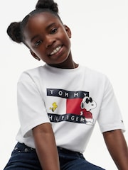 Tommy Hilfiger White Peanuts® Flag Graphic Jersey T-Shirt - Image 3 of 7