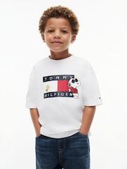 Tommy Hilfiger White Peanuts® Flag Graphic Jersey T-Shirt - Image 4 of 7