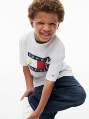 Tommy Hilfiger White Peanuts® Flag Graphic Jersey T-Shirt - Image 7 of 7