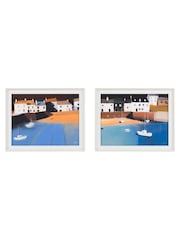 Gallery Home Set of 2 Blue Setting Out Framed Canvas - Image 1 of 4