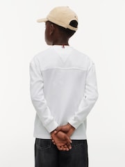 Tommy Hilfiger White Logo Long Sleeve T-Shirt - Image 2 of 6