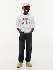 Tommy Hilfiger White Logo Long Sleeve T-Shirt - Image 3 of 6
