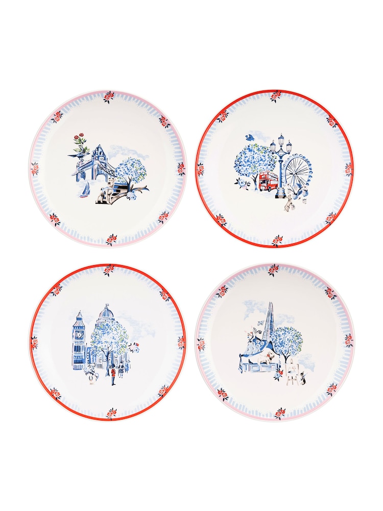 Cath Kidston Set of 4 Cream London Side Plates - Image 2 of 5
