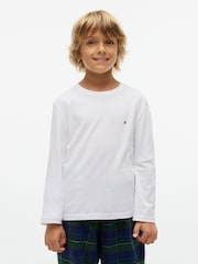 Tommy Hilfiger White Signature Jersey Long Sleeve Lounge T-Shirts 2-Pack - Image 2 of 6