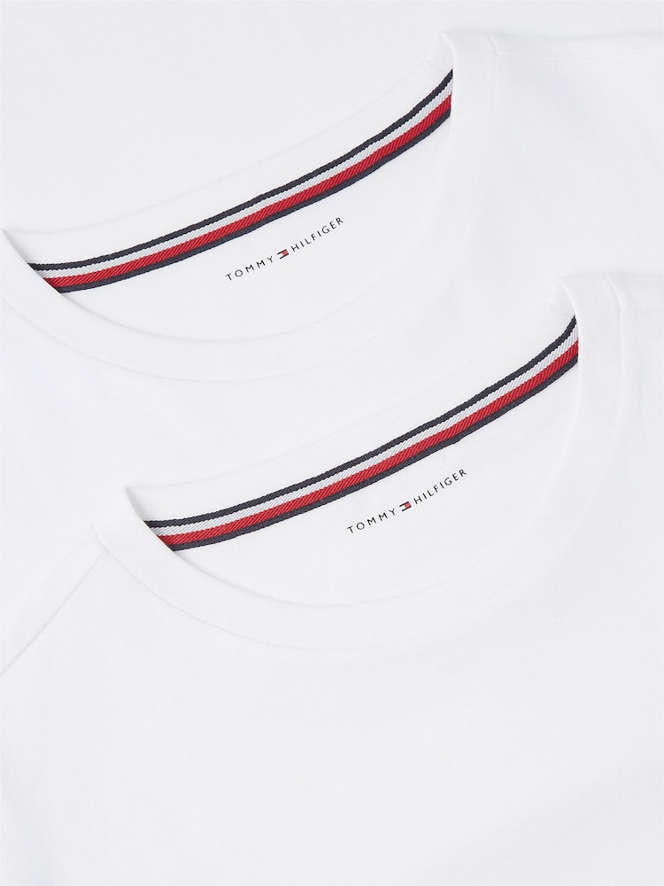 Tommy Hilfiger White Signature Jersey Long Sleeve Lounge T-Shirts 2-Pack - Image 6 of 6 Tommy Hilfiger White Signature Jersey Long Sleeve Lounge T-Shirts 2-Pack - Image 6 of 6