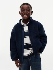 Tommy Hilfiger Blue Back Flag Polar Fleece Zip-Thru Sweatshirt - Image 1 of 8