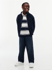 Tommy Hilfiger Blue Back Flag Polar Fleece Zip-Thru Sweatshirt - Image 2 of 8