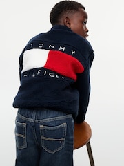 Tommy Hilfiger Blue Back Flag Polar Fleece Zip-Thru Sweatshirt - Image 4 of 8