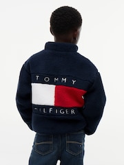 Tommy Hilfiger Blue Back Flag Polar Fleece Zip-Thru Sweatshirt - Image 5 of 8