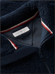 Tommy Hilfiger Blue Back Flag Polar Fleece Zip-Thru Sweatshirt - Image 6 of 8