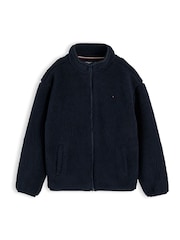 Tommy Hilfiger Blue Back Flag Polar Fleece Zip-Thru Sweatshirt - Image 7 of 8