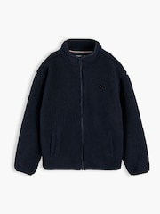 Tommy Hilfiger Blue Back Flag Polar Fleece Zip-Thru Sweatshirt - Image 8 of 8