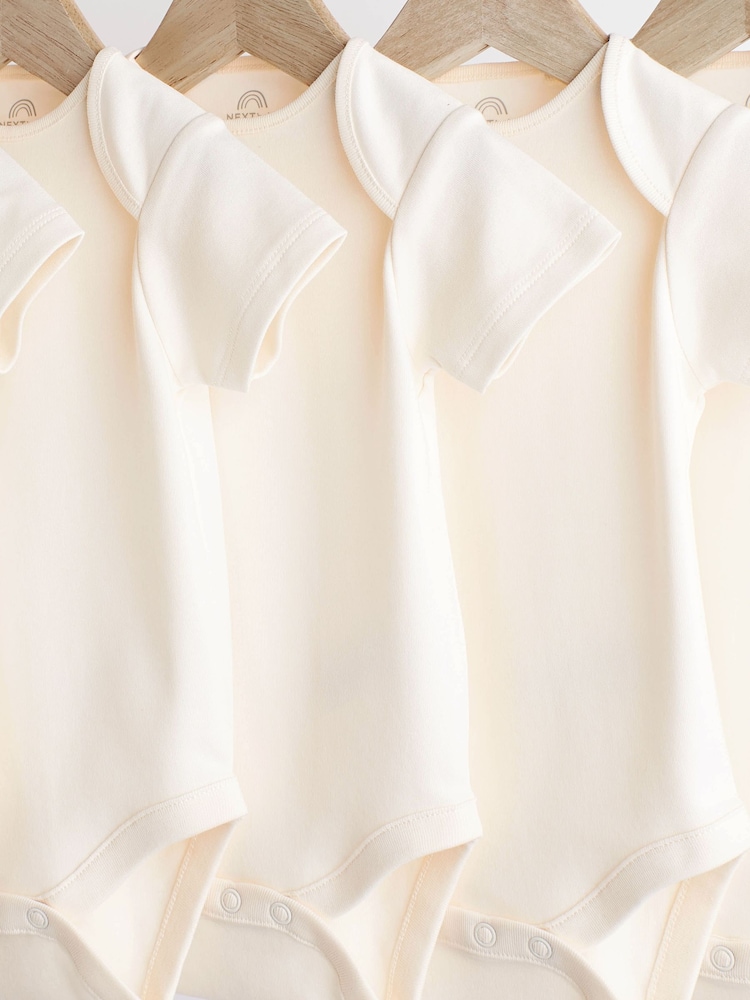 Crème - Essential Baby Manches courtes Bodysuits 5 Pack - Image 3 of 6