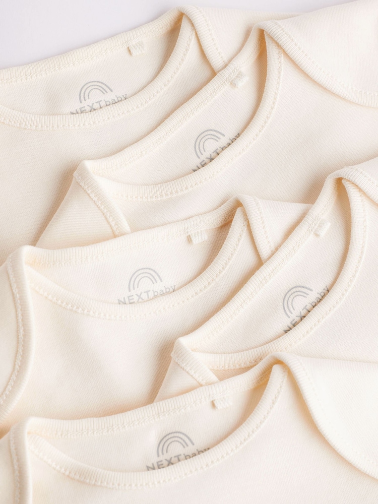 Crème - Essential Baby Manches courtes Bodysuits 5 Pack - Image 4 of 6