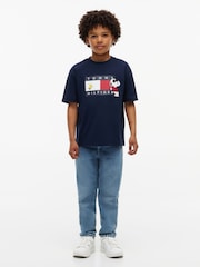 Mėlyna - Tommy Hilfiger Peanuts® vėliavos grafikos džersio marškinėliai - 4 paveikslėlis iš 6