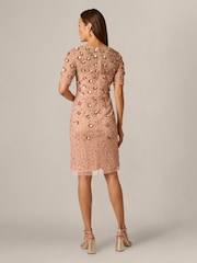 Adrianna Papell Pink Petite Beaded Cocktail Dress - Image 3 of 6