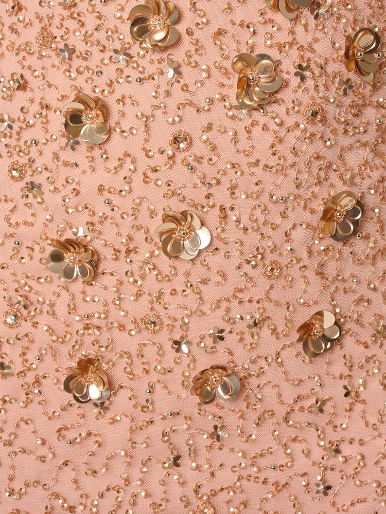 Adrianna Papell Pink Petite Beaded Cocktail Dress - Image 6 of 6