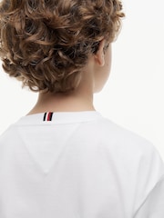 Tommy Hilfiger White Essential Flag Embroidery Long Sleeve T-Shirt - Image 4 of 6
