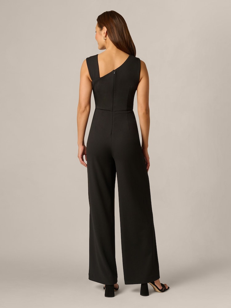 Adrianna Papell Black Knit Crepe Jumpsuit - Image 2 of 6