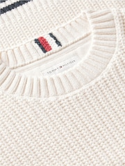 Tommy Hilfiger Cream Cable Knit Polo Jumper - Image 6 of 6
