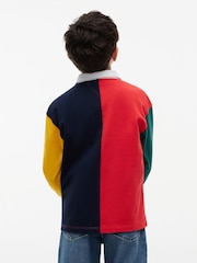 Tommy Hilfiger Red Rugby Stripe Long Sleeve Polo Shirt - Image 4 of 6