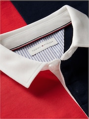 Tommy Hilfiger Red Rugby Stripe Long Sleeve Polo Shirt - Image 6 of 6