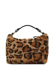 Radley Leopard Print Witham Road Faux Teddy Small Ziptop Cross-Body Brown Bag - Image 2 of 3