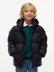 Tommy Hilfiger Black Essential Down Hooded Jacket - Image 1 of 8