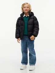 Tommy Hilfiger Black Essential Down Hooded Jacket - Image 2 of 8