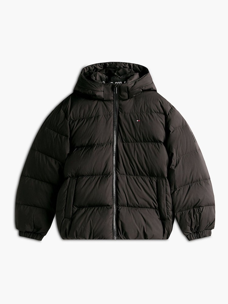Tommy Hilfiger Black Essential Down Hooded Jacket - Image 8 of 8 Tommy Hilfiger Black Essential Down Hooded Jacket - Image 8 of 8