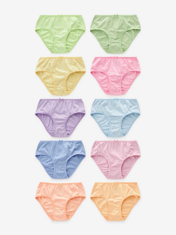 Multi Pastel Briefs 10 Pack (1.5-16yrs) - Image 1 of 13