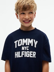 Көк - Tommy Hilfiger логотипі бар, жағасы бар футболка - 6суретінің 3 суреті