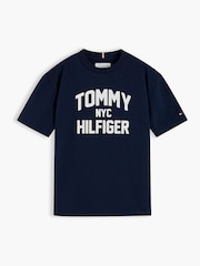 Көк - Tommy Hilfiger логотипі бар, жағасы бар футболка - 6суретінің 5 суреті