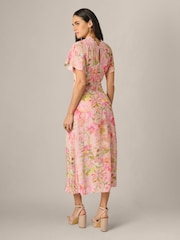 Adrianna Papell Pink Printed Satin Dress - Image 2 of 6