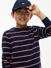 Tommy Hilfiger Blue Stripe Relaxed Long Sleeve T-Shirt - Image 4 of 6