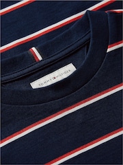 Tommy Hilfiger Blue Stripe Relaxed Long Sleeve T-Shirt - Image 6 of 6