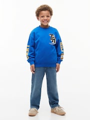 Ашық көк - Tommy Hilfiger Varsity логотипті жемпір - 6суретінің 3 суреті